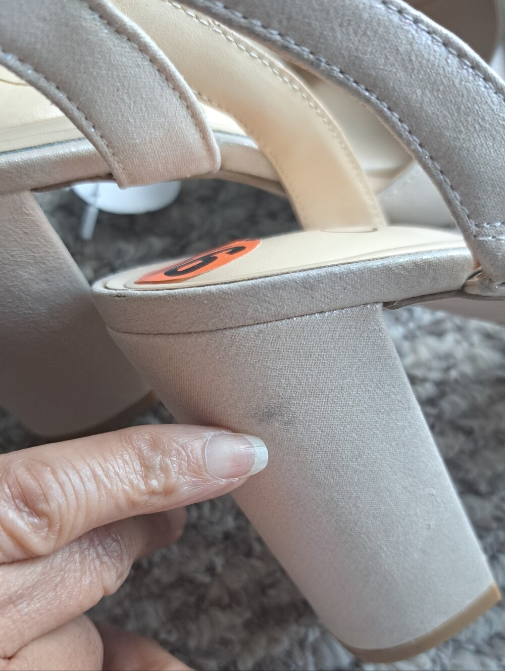 Jessica Simpson Nude Slingback Heels Size 9.5 SEE LAST PIC 4 PINKY NAIL SZ FLAW - Picture 7 of 7